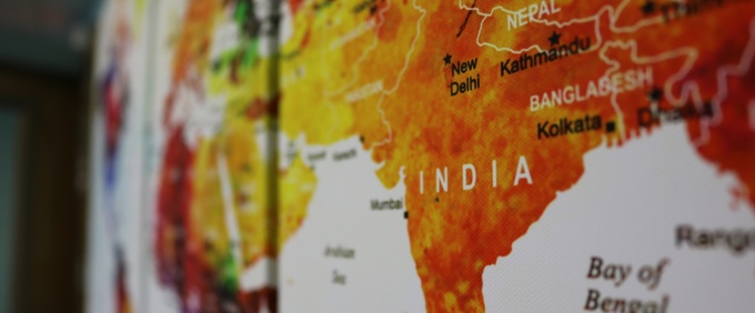 Map of India in Experiential Learning Center. 