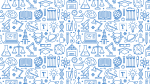 Zoom image: Blue UB icon pattern on a white background.