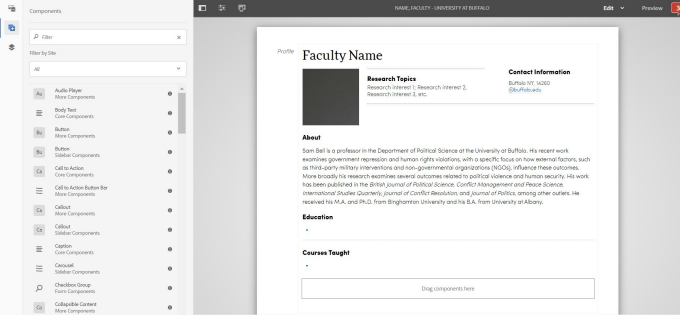 Zoom image: Screenshot of the copy pasted profile in edit mode