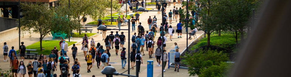 View of students on North Campus. 