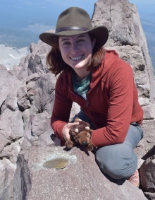 Jessica Ball,PhD. at the top of Lassen Park in Lassen Volcanic National Park, CA. 