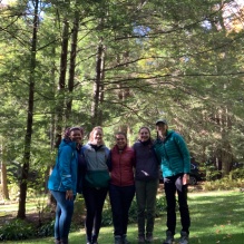 Zoom image: The October 2022 Red Pond team (left to right): Liza Wilson, Katie Eaman, Devon Gorbey, Hannah Holtzman, Rebecca Topness (Photo Credit: Rebecca Topness) 