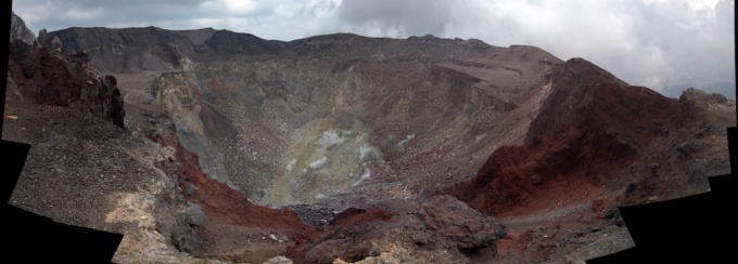 Volcano crater. 