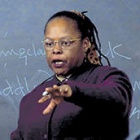 A picture of Alexis de Veaux during a lecture. 