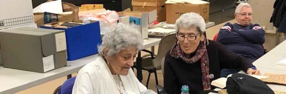 Madeline Davis with Liz Kennedy at Buf State archives. 