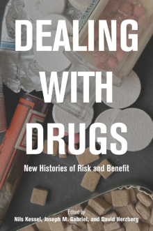 Book cover: various types of pharmaceutical and illicit drugs. 