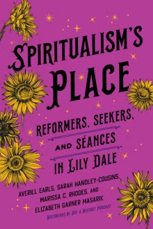 Book cover with purple background and yellow flowers around the edges. 