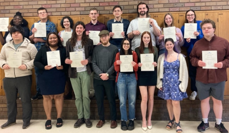 Phi Alpha Theta's posing for a group photo. 