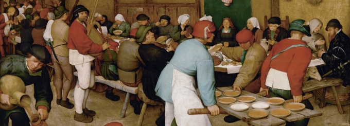 Peasant Wedding by Pieter Bruegel the Elder. 