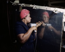 Zoom image: Alfred Palmer, &quot;Rosie the Riveter&quot; Public Domain, Wikimedia Commons 