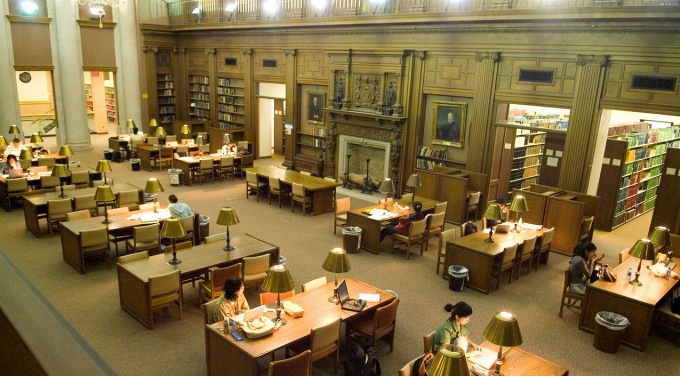 Overview of a library study area. 
