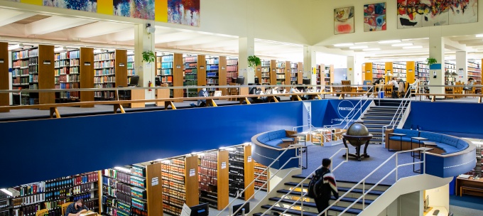 Students study in the Charles B. Sears Law Library in O&rsquo;Brian Hall. 