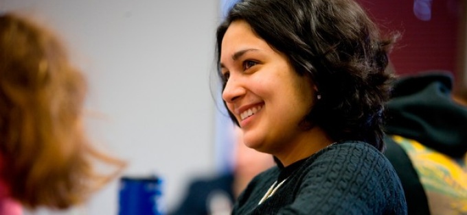 Student engaged in class. 