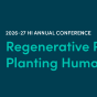 Illustration of a pitcher plant next to text: 2026-27 HI Annual Conference, Regenerative Practices: Planting Humanities Futures. 