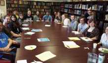 Zoom image: Students gathered at the Jewish Thought open house