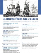 Zoom image: Flyer for the "Returns from the Folger" event