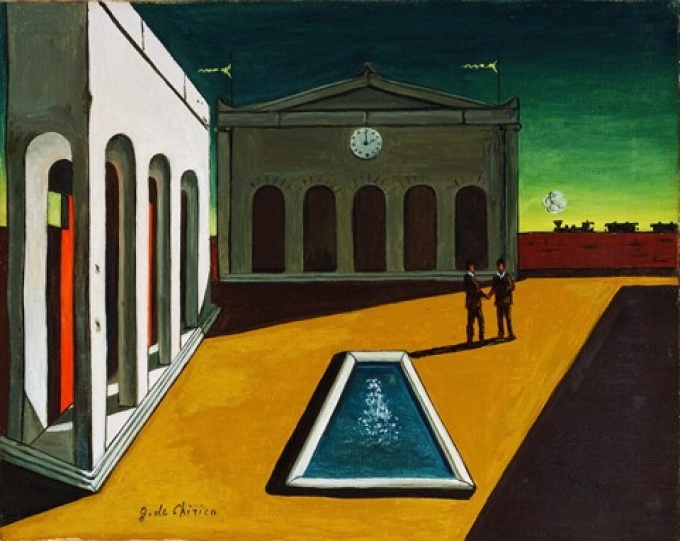 "Italian Square" by Giorgio de Chirico. 
