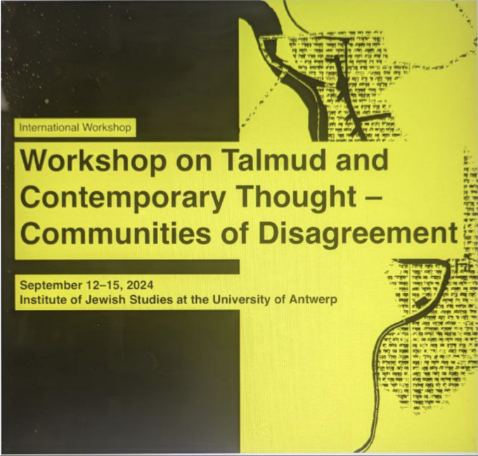 Workshop on Talmud and Contemporary Thought flyer. 