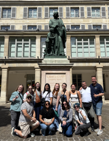Jodie Ackerman and ASL students in France. 