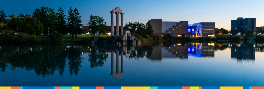 A skylight view of Baird Point on UB's Nort Campus. 