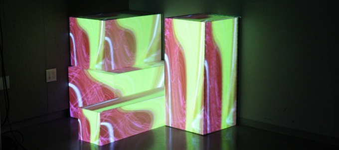 Light box work by Dave Pape. 