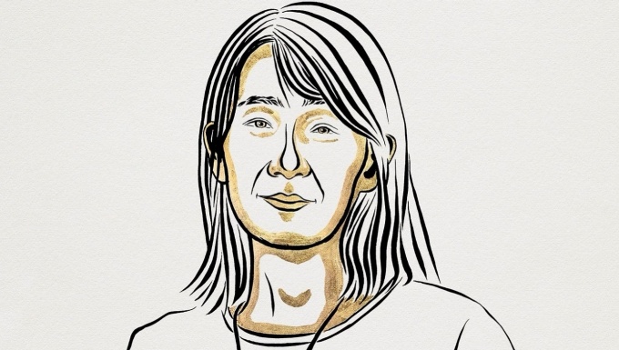 An artistic drawing of Han Kang. 