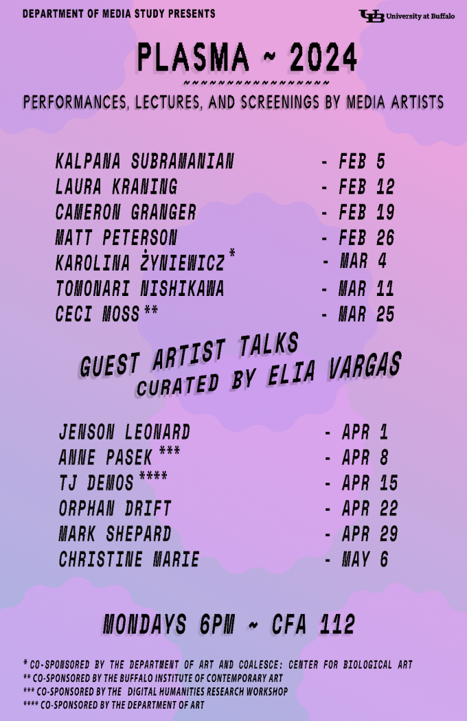 PLASMA 2024 Schedule. 