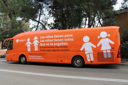 The “Free Speech Bus”: Making “gender ideology” appear through media and performance. 