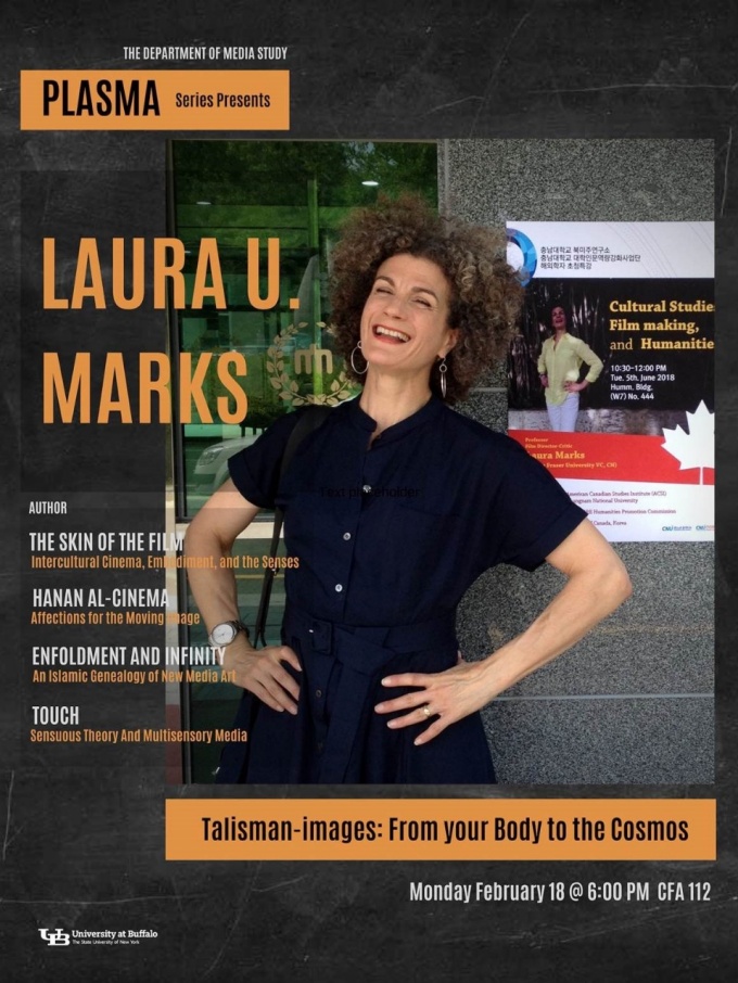 PLASMA poster image for Laura Marks. 