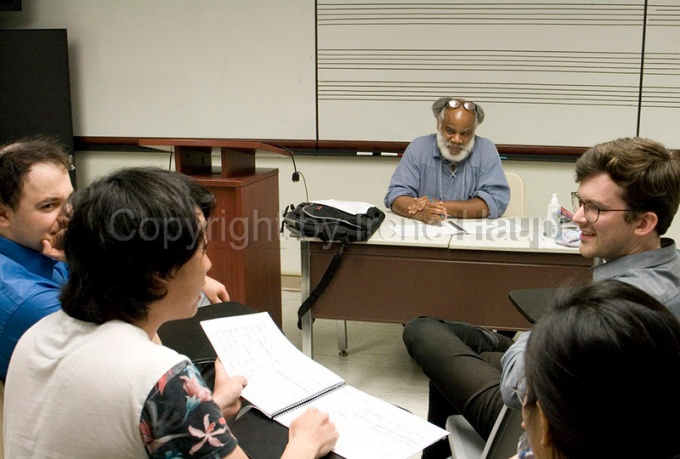 Jeffrey Mumford teaching a class. 