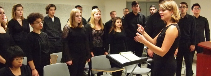 Students in a performance class. 