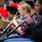 Students in attend a band rehearsal. 