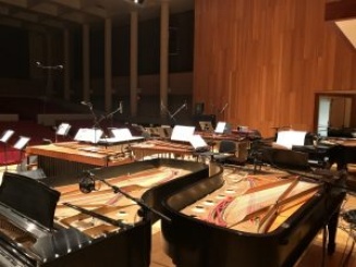 The stage ready for performance at Slee Hall. 
