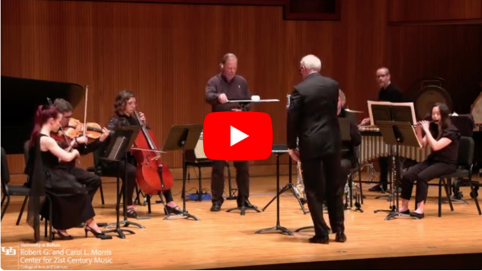 A screenshot of the "Center for 21st Century Music: Slee Sinfonietta" performance on YouTube. 