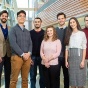 NSF Fellowship recipients and honorable mentions (from left) Michael Randle, Walker Gosrich, Javier Yu, Alexander D’Arpino, Anne Fortman, Andrew Stewart, Maria Camila Lopez Ruiz, Tyler Barrett and Matthew Falcone. Photo: Douglas Levere. 