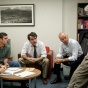 A still from the film "Spotlight" featuring the five main actors. 