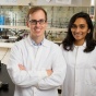 Prof. Timothy Cook, left and PhD candidate Anjula Kosswattaarachchi, right. 