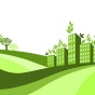 An illustration of a "green" city. 