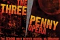 Text that says "The Threepenny Opera" in front of a bold geometric background. 