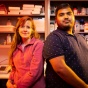 Researchers Kathryn Medler, University at Buffalo associate professor of biological sciences, and Debarghya Dutta Banik, a UB PhD graduate who is now a postdoctoral fellow at the Indiana University School of Medicine, pictured in 2019 at UB. 