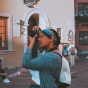 Alexis Harrell takes photos in Old Town Warsaw during her Humanity in Action fellowship trip to Poland last summer. 