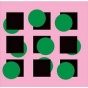 Humanities Festival 2022 graphic featuring a large pink square with black squares and green circles inside. 
