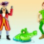 A graphic featuring action figures of the Disney characters Captain Hook, Peter Pan and Tick Tock the Crocodile. 