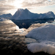 Icebergs at Disko Bay, Greenland. 