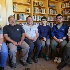 Collaborators on a climate modeling project with the Karuk Tribe: Danielle Touma, Leaf Hillman, Cleo Woelfle-Hazard, Naoki Mizukami, Yifan Cheng and Daniel Sarna-Wojcicki. 
