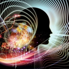 Abstract pattern using the shape of the human head. 