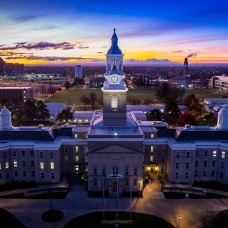 Aerial perspective of UB South Campus. 