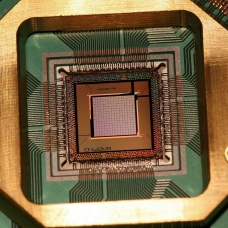 A quantum computing chip. 