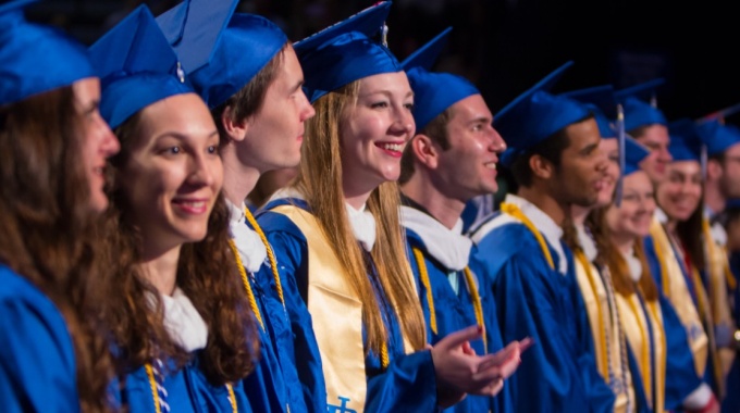 UB Political Science majors at commencement. 