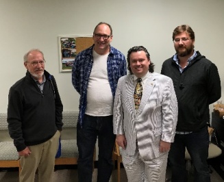 Dr. Shawn Donahue (2nd from right) and members of his dissertation committee at University at Binghamton, SUNY, September 13, 2019, after his successful dissertation defense. 